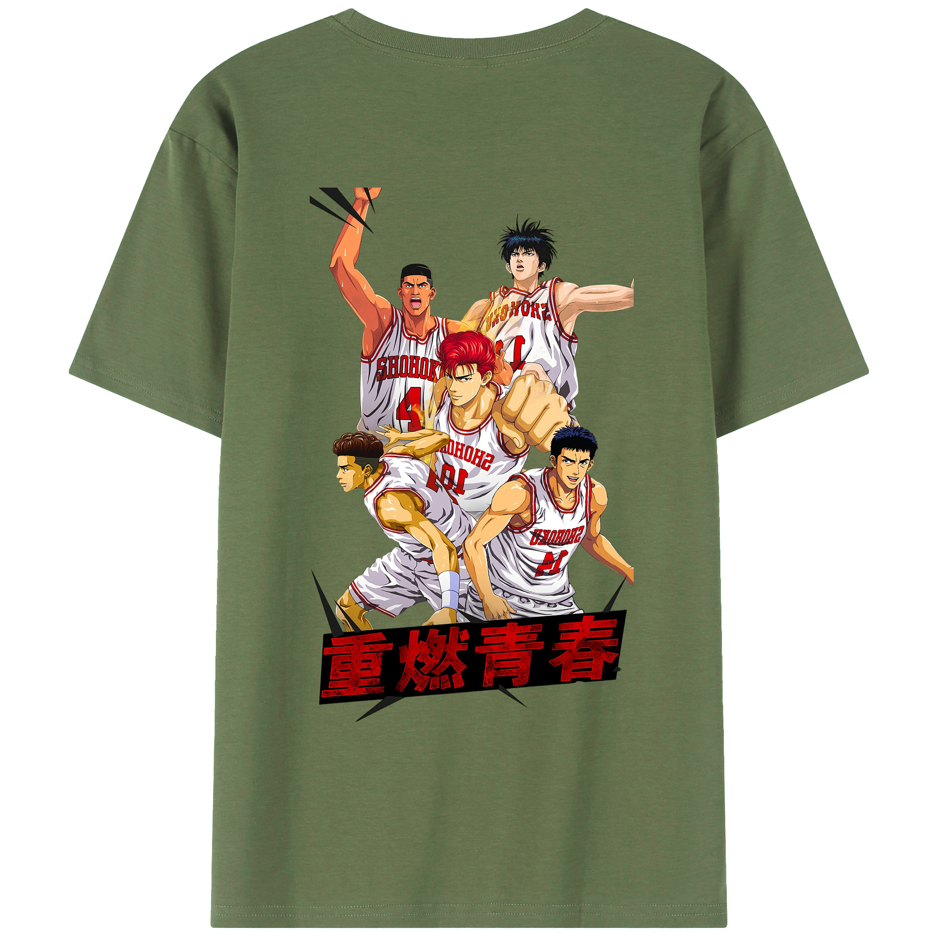 （画像用） SLAM DUNK／スラムダンク 綿100％ メンズ半袖Tシャツ（バックプリント） 通気性